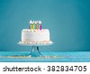 white birthday cake