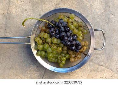 White And Black Grapes Overhead View