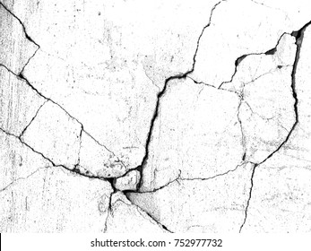 White black grey concrete wall, floor with cracks, texture background