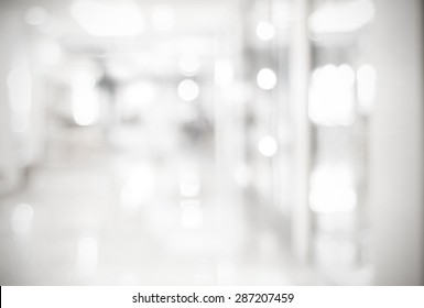 White And Black Interior With Bokeh Light Background, Blur Abstract Business Office Banner, Blurred Perspective Indoor Shop Store Mall Backdrop, Wallpaper, Poster