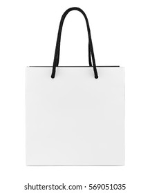 White And Black Paper Shopping Bag Isolated