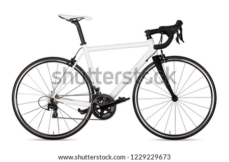 white black racing sport road bike bicycle racer isolated background