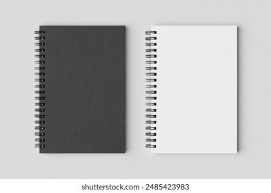 White and black spiral notebooks mockup. - Powered by Shutterstock