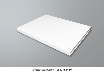 White Blank Book Cover Template, Psd Mockup