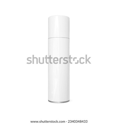 White blank Bottle of Aerosol Spray Mockup Isolated on White Background