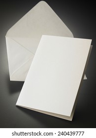 White Blank Card With Envelope