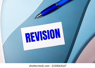 White Blank Card Revision Text Blue Stock Photo 2150063167 | Shutterstock