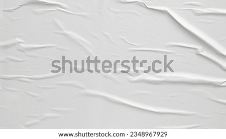 White blank crumpled and creased paper poster texture background , High quality photo