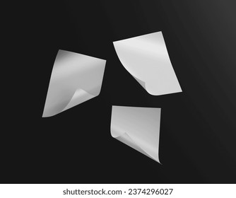 white blank empty plain floating three A4 branding letterhead on black background
