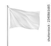 White Blank Flag Template Isolated on a White Background