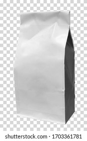 White blank glossy foil coffee or food bag package mockup or muck up template on isolated background including clipping path	
 - Shutterstock ID 1703361781