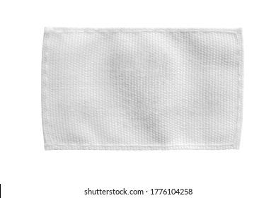 White blank laundry care clothes label isolated on white background