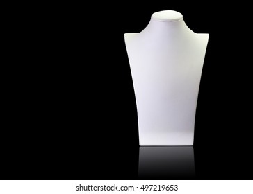 White blank necklace mannequin stand for jewelry Isolated on black background. - Powered by Shutterstock