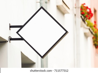 White Blank Outdoor Business Signage Mockup To Add Company Logo