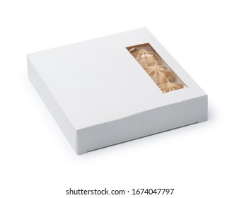 White Blank Paper Candies Box With Window Isolated On White 