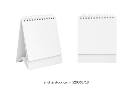 White Blank Paper Desk Spiral Calendar.