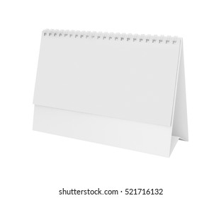 White blank paper desk spiral calendar.