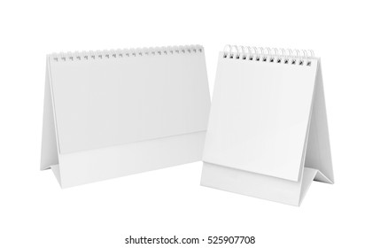 White blank paper desk spiral calendars.