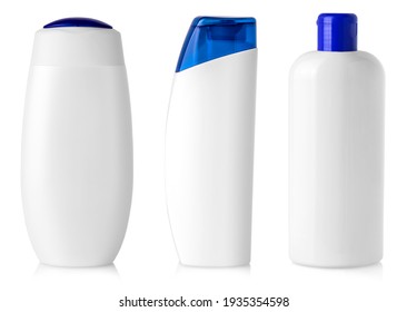 The White blank plastic bottles isolated on white background.