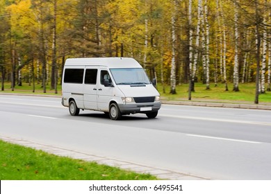 White Blank Shuttle Bus Van