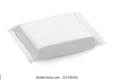 White Blank Snack Package On White Background