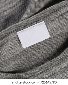 White Blank Textile Label Stitched On Lining