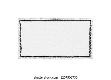 White Blank Textile Patch Isolated Over White