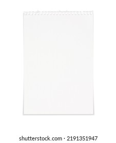 White Blank Torn Notepaper Isolated On White Background, Copy Space