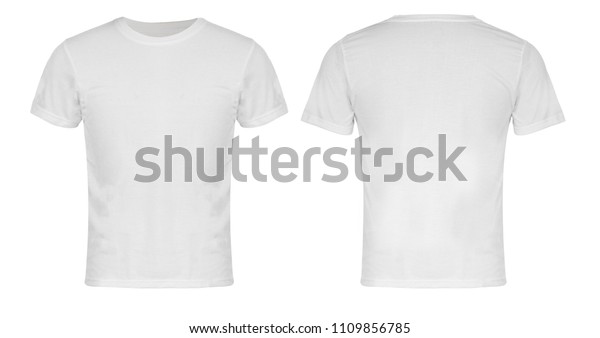 White Blank Tshirt Front Back Stock Photo (Edit Now) 1109856785