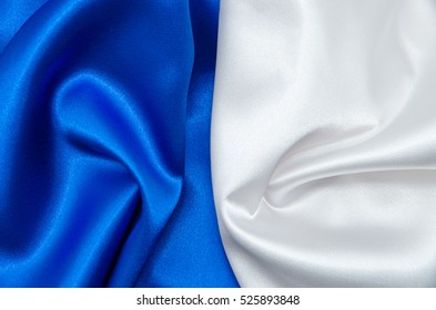 White And Blue Satin Fabric For Background