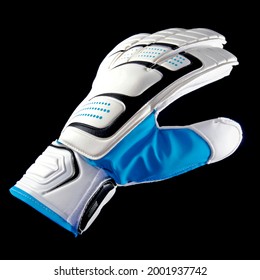 White And Blue Soccer Goalkeeper Left Hand Glove	