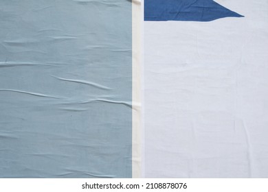 White Blue Wrinkled Weathered Paste Up Poster Texture 