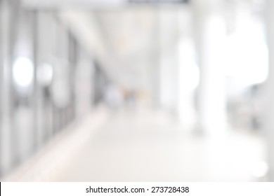 White blur abstract background from building hallway (corridor)