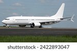 White boeing 737 OM-LEX taxing