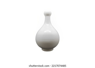  White Bottle Vase Isolated On White Background, Ming Dynasty