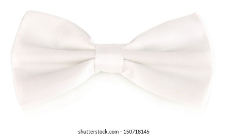 White Bow Tie Isolated On White