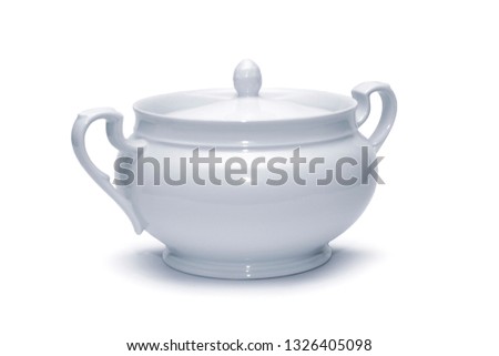 White bowl for soup on a white background