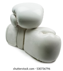 White Boxing Gloves Isolated On White Background 