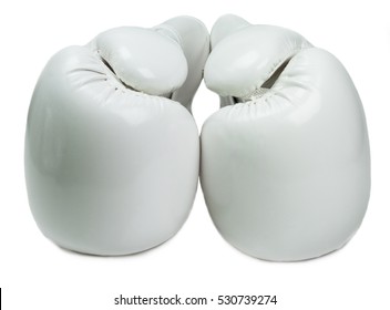 White Boxing Gloves Isolated On White Background