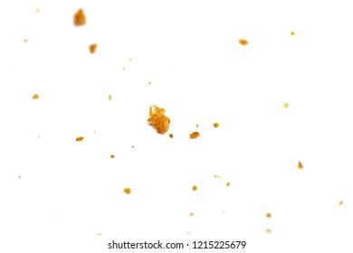 White Bread Crumbs On A White Background Close Up