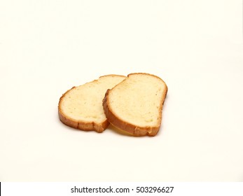 White bread on a white background  