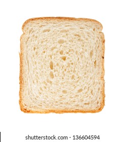 White Bread Slice. Isolated On White Background