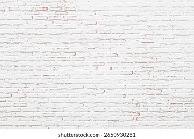 white brick wall background, brickwork texture with peeling paint