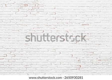 white brick wall background, brickwork texture with peeling paint