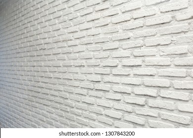 White Brick Wall Background Perspective