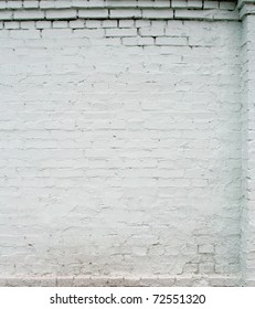 White Brick Wall, Close Up, With Stucco