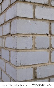 White Brick Wall Corner. House Corner.