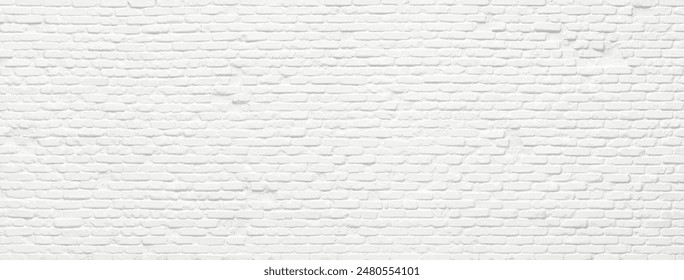 white brick wall, masonry pattern of painted stone and concrete