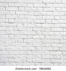 White brick wall, perfect as a background, square photograph