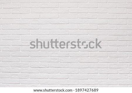 white brick wall texture for pattern background. copy space. High quality photo